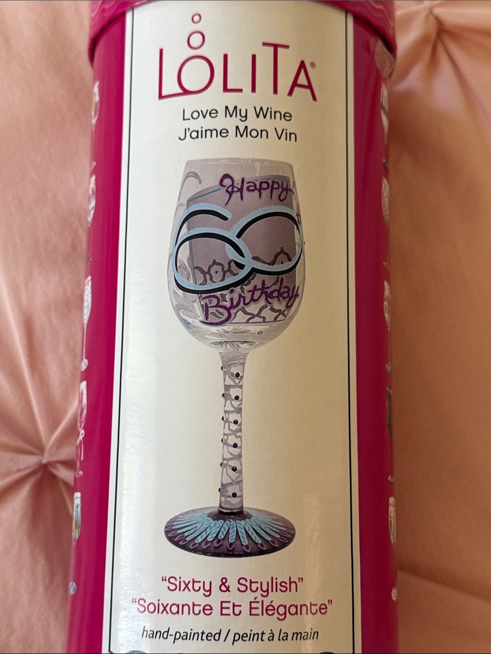 Lolita "Sixty & Stylish" Birthday Wine Glass